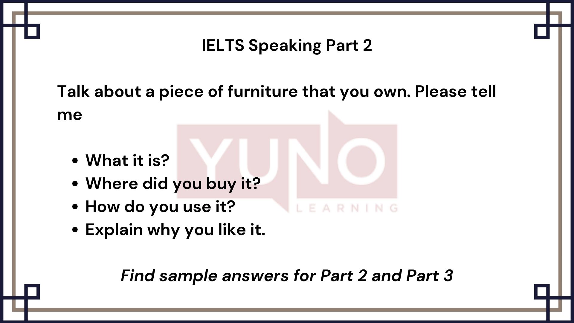 11 June, 2023 IELTS Speaking Part 2,3 Furniture Sample Answer